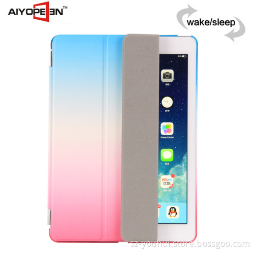 High Quality New arrival rainbow case smart cover auto wake sleep for ipad mini folded 3 rainbow styles Protective Case